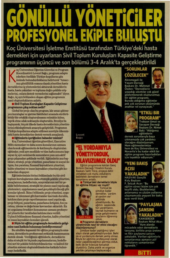 Gönüllü Yöneticiler Profesyonel Ekiple Buluştu